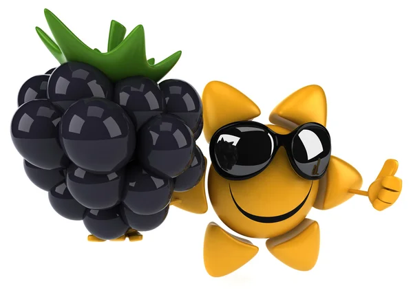 Fun sun with blackberry — Stock Photo, Image