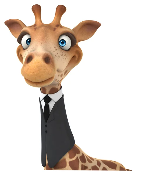 Kul giraff i kostym och slips — Stockfoto