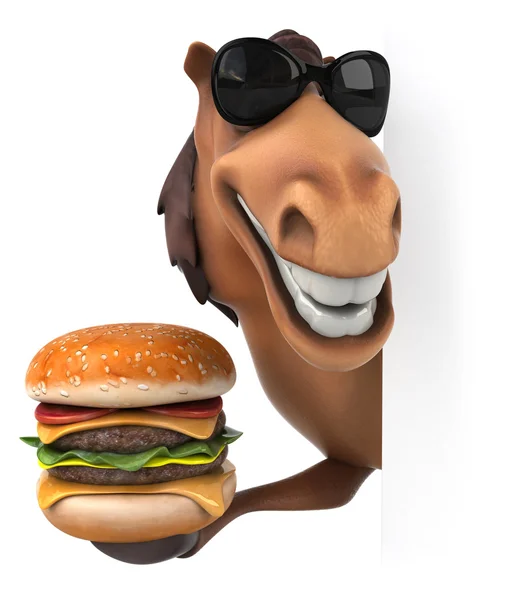 Zábavná jízda s burger — Stock fotografie