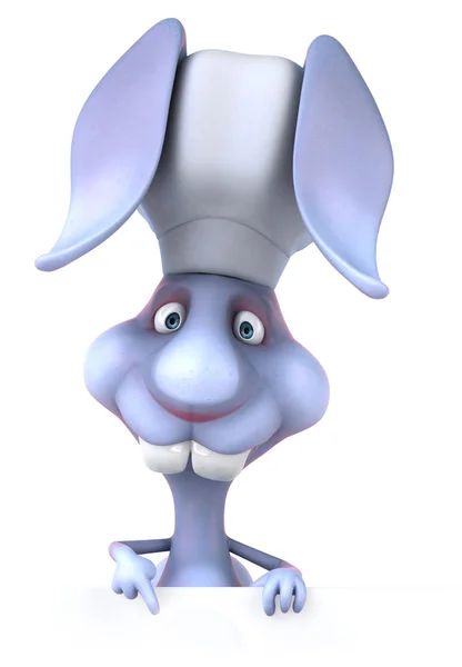 Zábavné modrý králík v klobouku kuchař — Stock fotografie