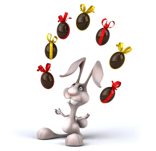 Zabawy królika z pisanki — Zdjęcie stockowe