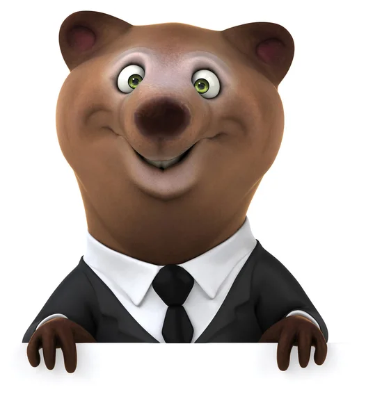 Divertido oso en traje y corbata —  Fotos de Stock