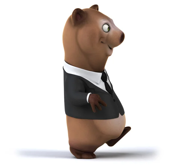 Веселый медведь в костюме и галстуке — стоковое фото