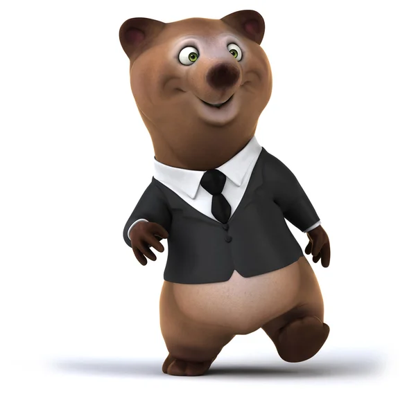 Веселый медведь в костюме и галстуке — стоковое фото
