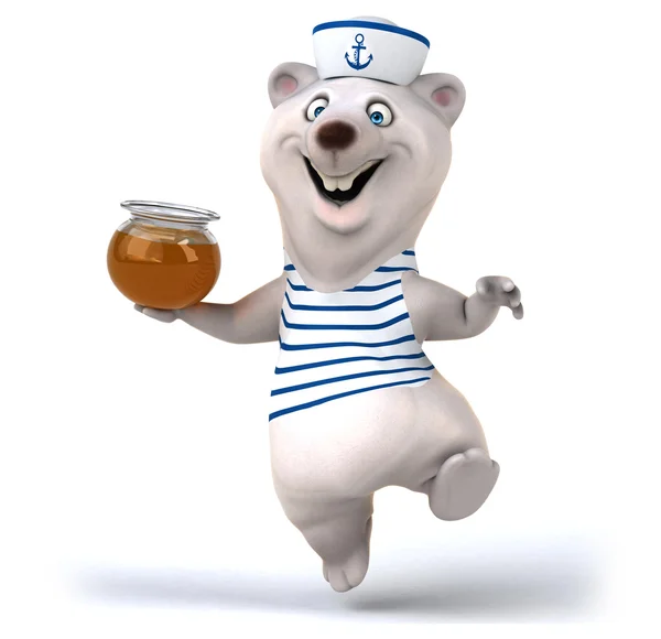 Urso divertido em camisa de marinheiro — Fotografia de Stock