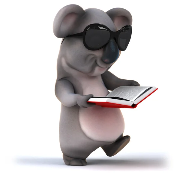 Koala divertido con libro —  Fotos de Stock