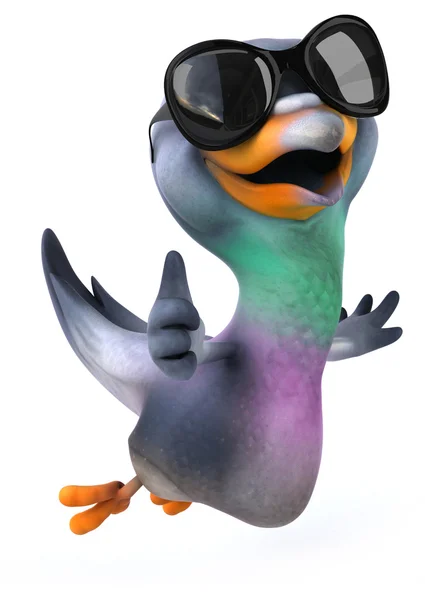 Fun pigeon in sunglasses — Stock Photo, Image