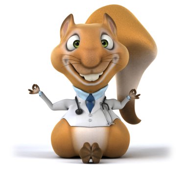 Eğlenceli sincap doktor stetoskop ile