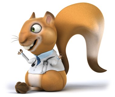 Eğlenceli sincap doktor stetoskop ile