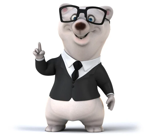 Zábavné medvěd v obleku a brýle — Stock fotografie