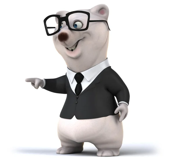 Fun bear in suit and glasses — Stock Photo, Image