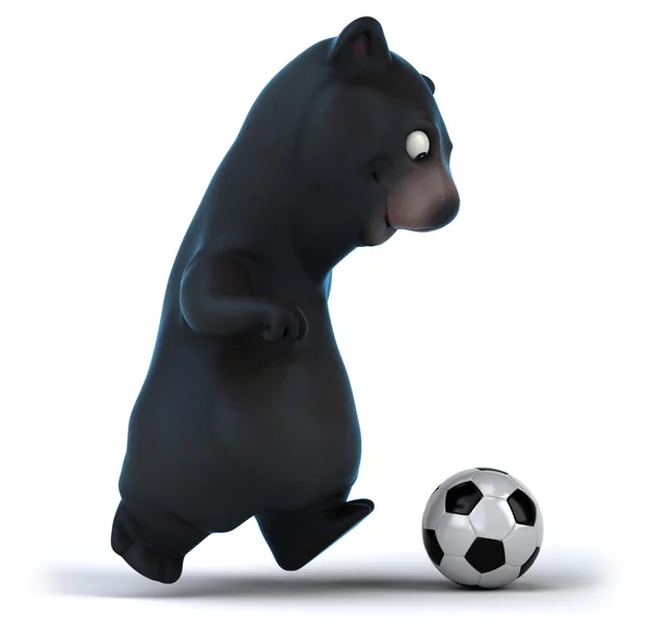 Orso divertente con palla da calcio — Foto Stock