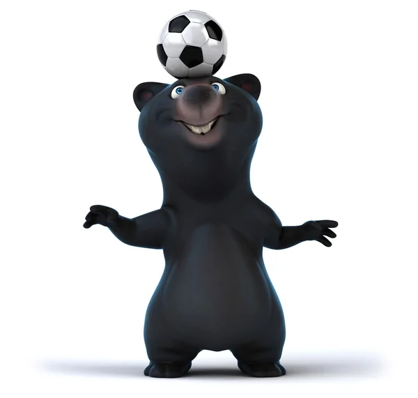 Orso divertente con palla da calcio — Foto Stock