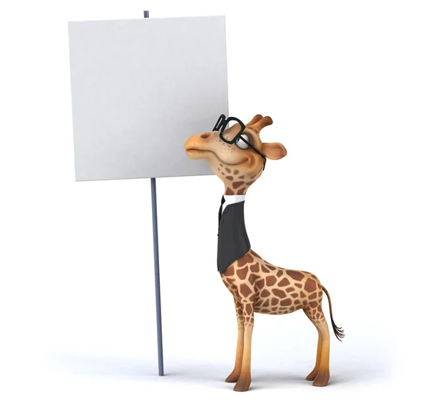 Веселый жираф в костюме — стоковое фото