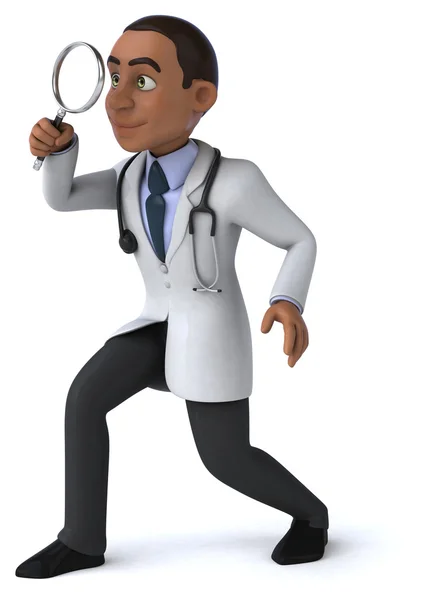 Zábavné doktor s lupou — Stock fotografie