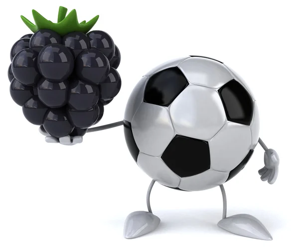 Ballon de football dessin animé avec mûre — Photo