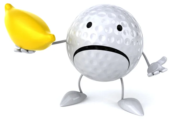 Cartoon Palla da golf con banana — Foto Stock