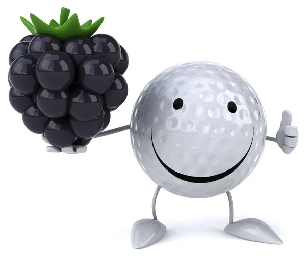 Dibujos animados pelota de golf con mora — Foto de Stock