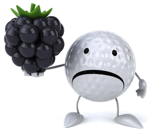 ブラックベリーと漫画ゴルフ ボール — ストック写真