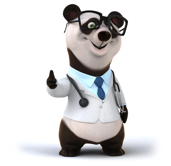 Spaß Panda Doktor in Brille — Stockfoto