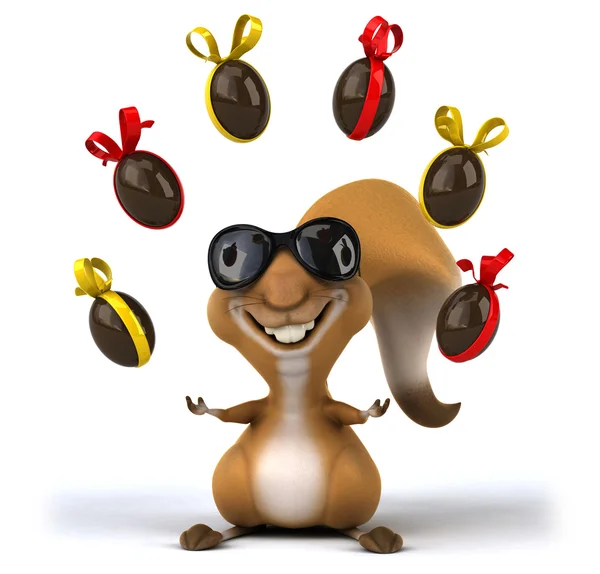 Fun squirrel with a chocolate Easter egg — Stock Photo © julos 63981061
