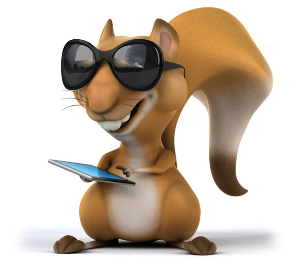 Zabawa wiewiórka z cyfrowy tablicowy — Zdjęcie stockowe