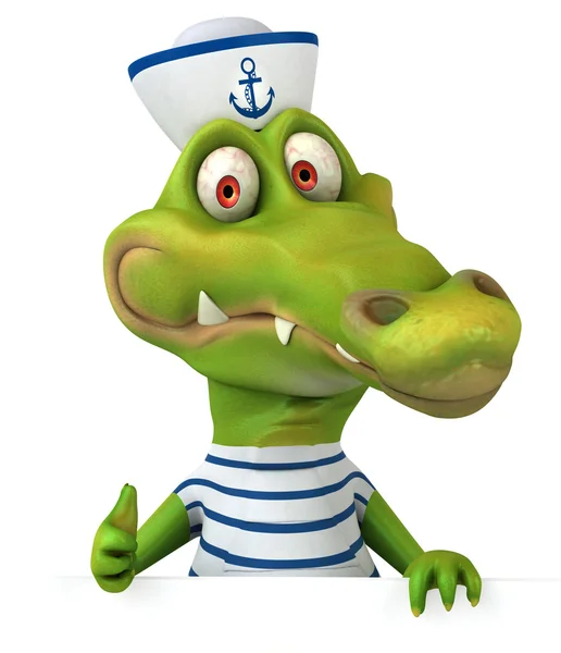 Zábavné krokodýl námořník — Stock fotografie