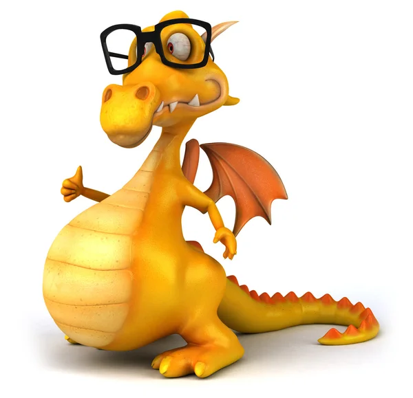 Fun dragon in glasses — Stock Photo, Image