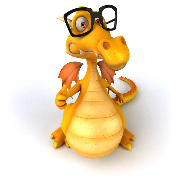 Fun dragon in glasses — Stock Photo, Image