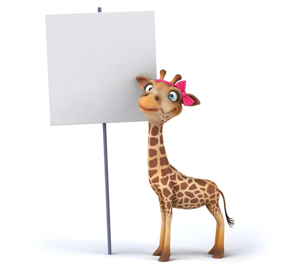 Zábavná žirafa s lukem — Stock fotografie