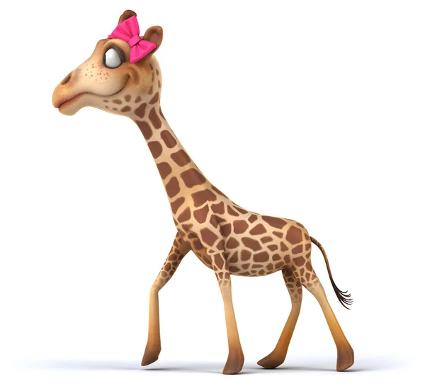 Zábavná žirafa s lukem — Stock fotografie