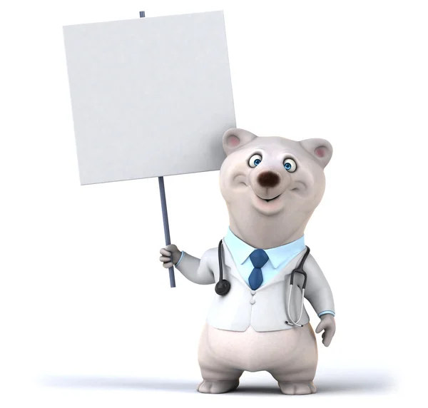 Divertido oso médico de dibujos animados — Foto de Stock