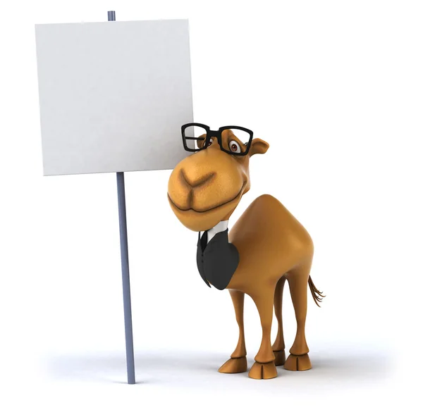 穿衣服，戴眼镜的有趣骆驼 — 图库照片