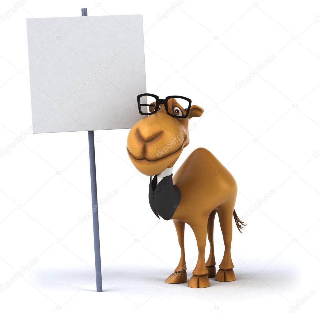 Fun camel in suit and glasses