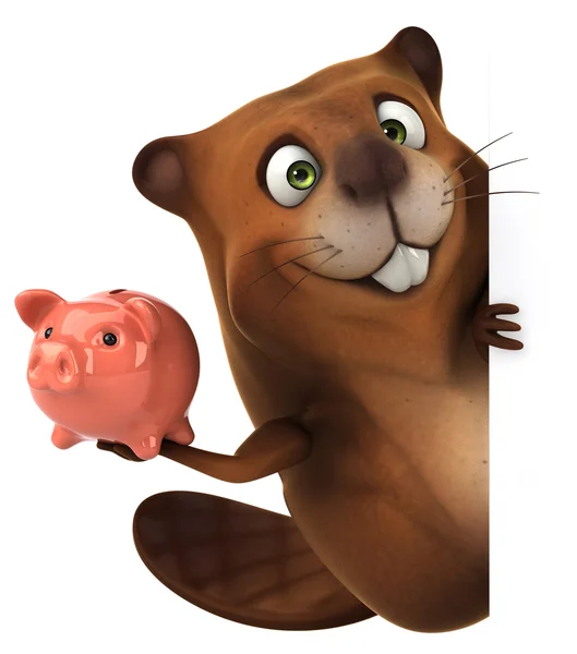 Fun cartoon beaver — Stock Photo, Image
