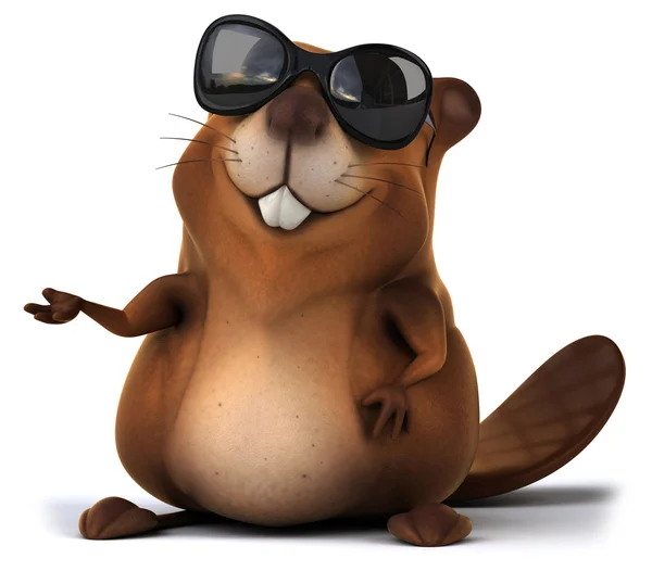 Fun cartoon beaver — Stock Photo, Image