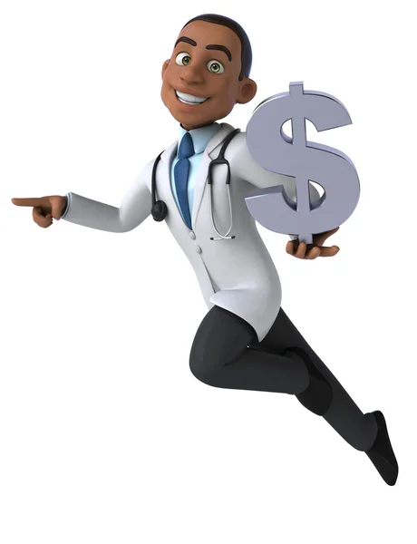 Dolar işaretli eğlenceli doktor. — Stok fotoğraf