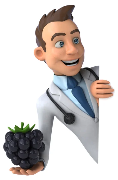 Leuke cartoon arts met blackberry — Stockfoto