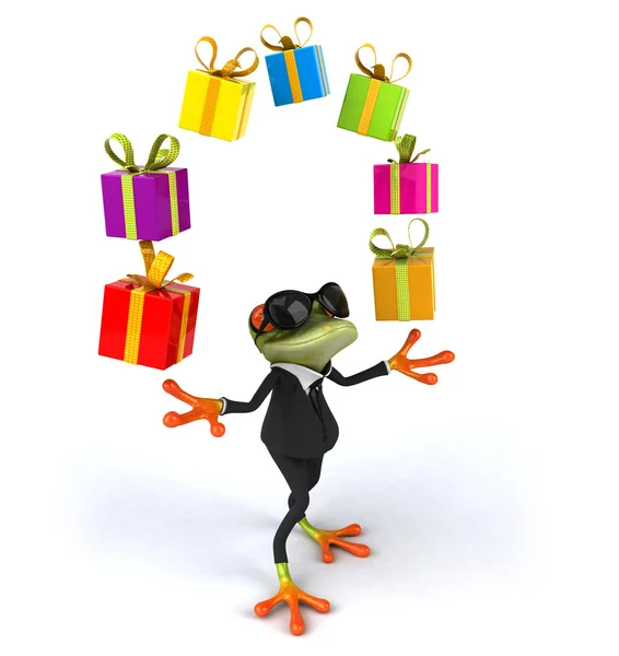 有趣的礼物的青蛙 — 图库照片