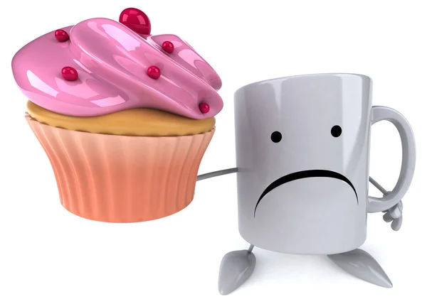 Kul Mugg med cupcake — Stockfoto