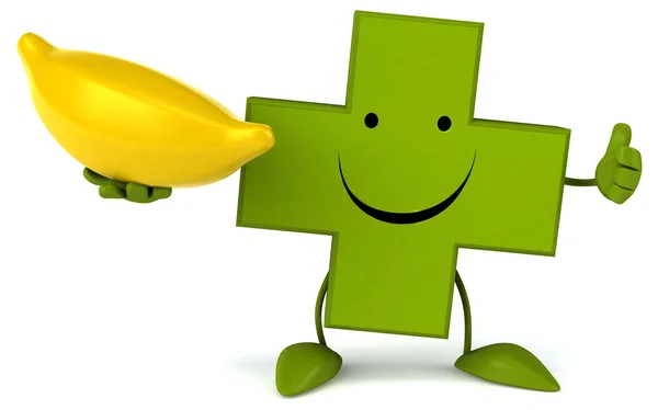 Croix de pharmacie avec banane — Photo