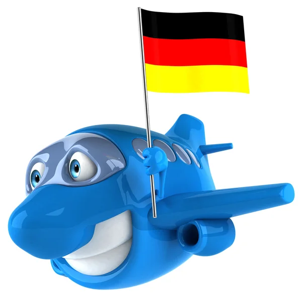 Spaßflugzeug mit Deutschlandfahne — Stockfoto