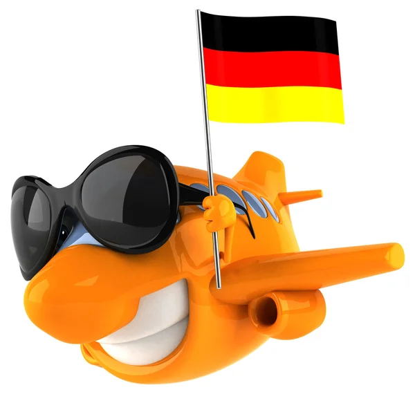 Leuk vliegtuig met vlag van Duitsland — Stockfoto