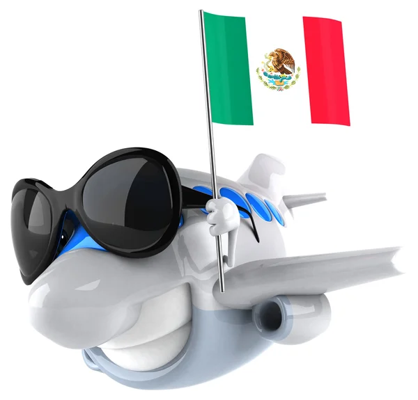 Divertido avión con bandera — Foto de Stock