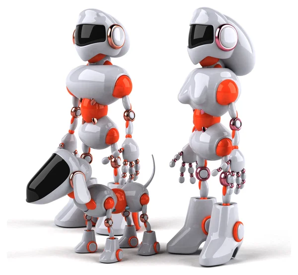 Divertidos robots de dibujos animados —  Fotos de Stock