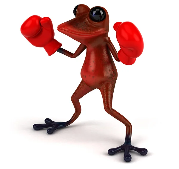 Zabawa żaba w czerwone Rękawice bokserskie — Zdjęcie stockowe