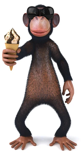 Zábavné opice se zmrzlinou — Stock fotografie