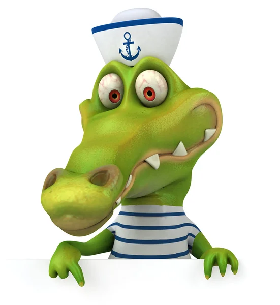 Fun crocodile sailor — Stock Photo, Image