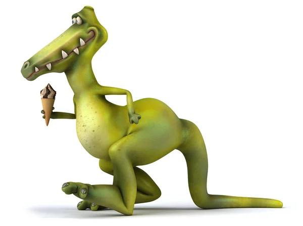 Dinozor dondurma ile eğlenceli bir — Stok fotoğraf