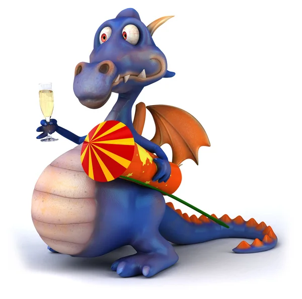 Roliga tecknade dragon — Stockfoto